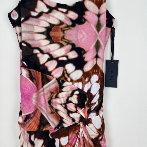 New H:ours Inez Midi Dress Butterfly Print Cocktail Party Wedding Guest Y2K 90s - Picture 5 of 12